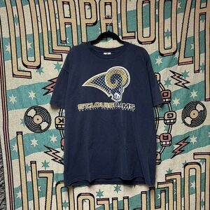 Vintage 90's St. Louis Rams Football Sun Faded Old‎ Logo Shirt